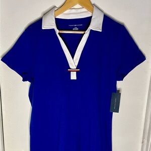 Tommy Hilfiger Royal Blue Polo Dress with White Trim